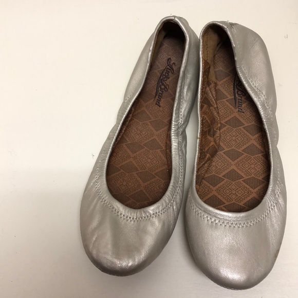 Silver Metallic Flats Lucky Brand Space - Picture 2 of 4